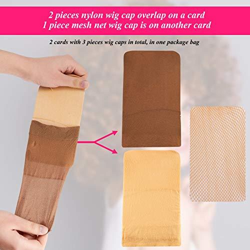 EBOOT eboot 3 Pack Wig Caps (Neutral Beige, Light Brown and Black Mesh)