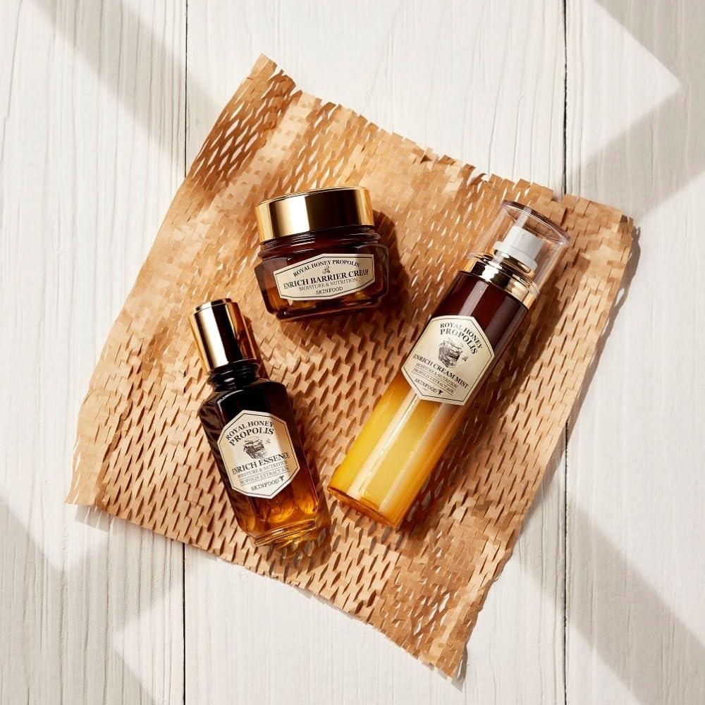 SKIN FOOD since 1957 SKINFOOD Royal Honey Propolis Enrich Essence - 63% Black Bee Propolis & 10% Royal Jelly Extract Face Serum - Propolis Serum for Skin, Valentine Day Gift - 1.69 Fl. Oz. (50mL)
