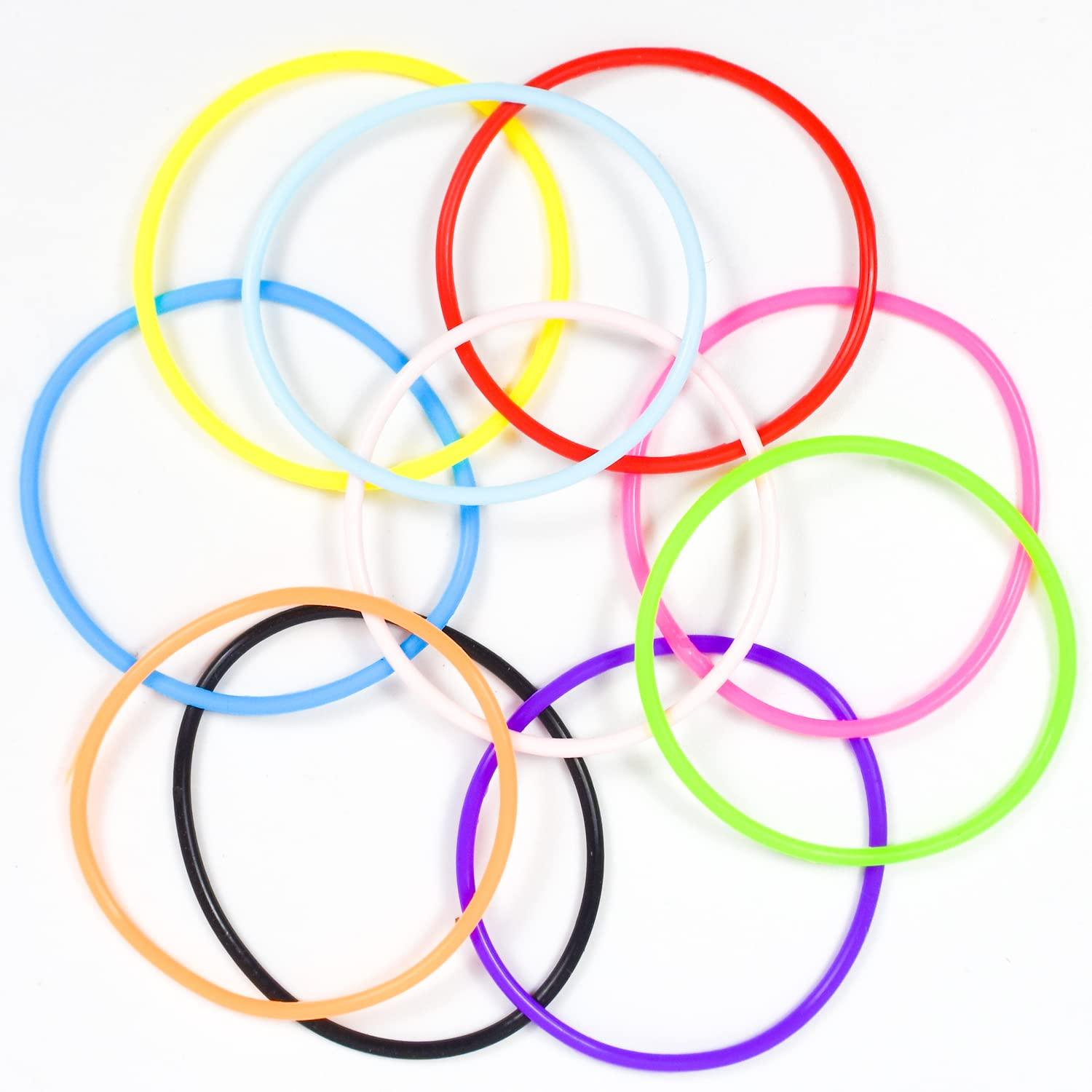 Jolbndcv 80s Colorful Neon Jelly Bracelets Retro Rock Pop Star Rainbow Diva Disco Jelly Neon Gel Stretchable Bracelets Bands 100 Pcs