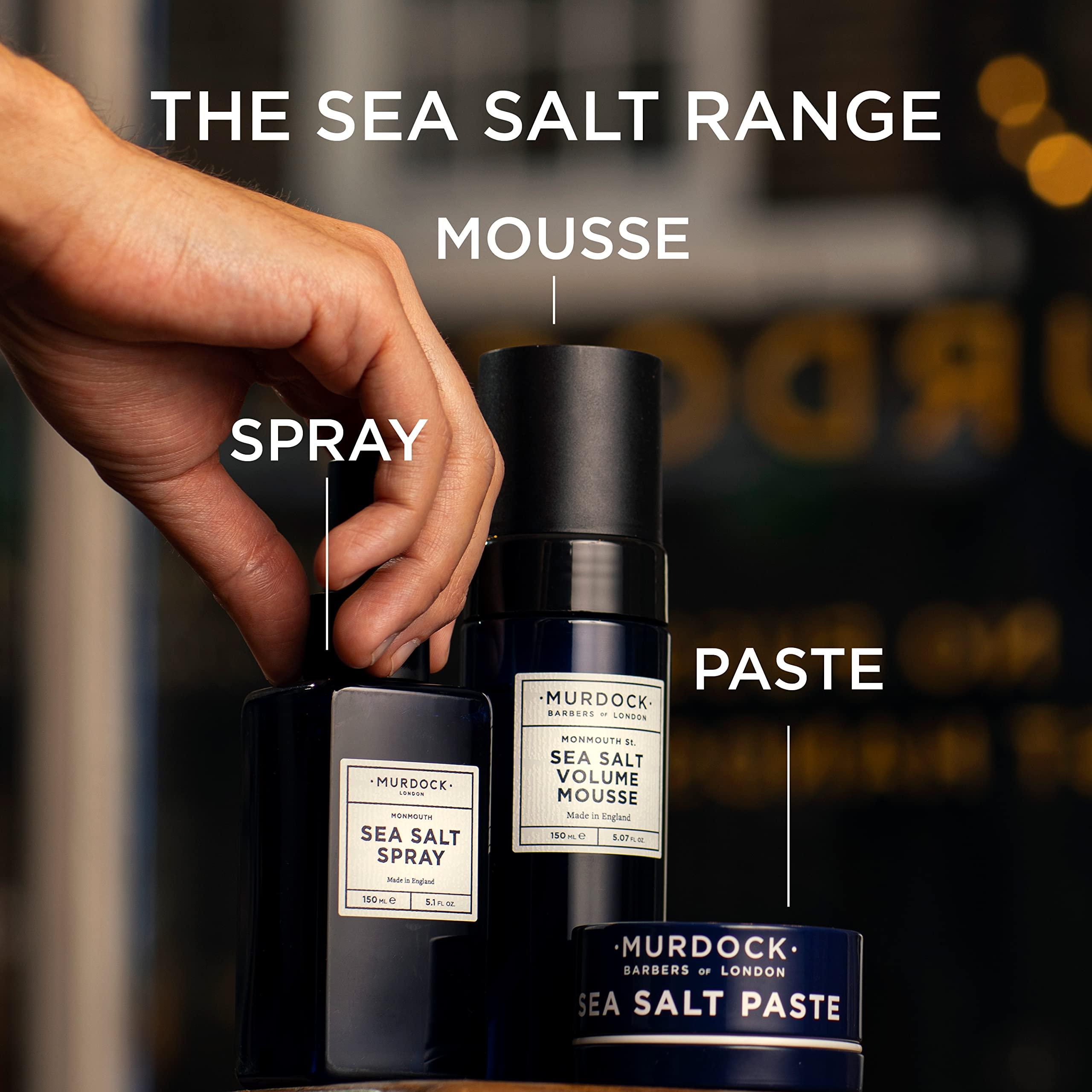 Murdock London Murdock London Sea Salt Spray 150ml, Volume Mousse 5.07oz, and Texture Paste 1.76oz - Paraben Free, Adds Texture and Volume, Achieve a Low-Sheen Finish