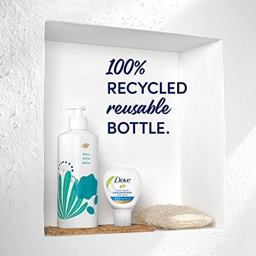 Dove Dove Concentrate Refills (x2) and 100 percent Recycled Reusable Bottle for Instantly Soft Skin Daily Moisture Starter Kit for Lasting Nourishment Body Care 4 fl oz (makes 16 fl oz)