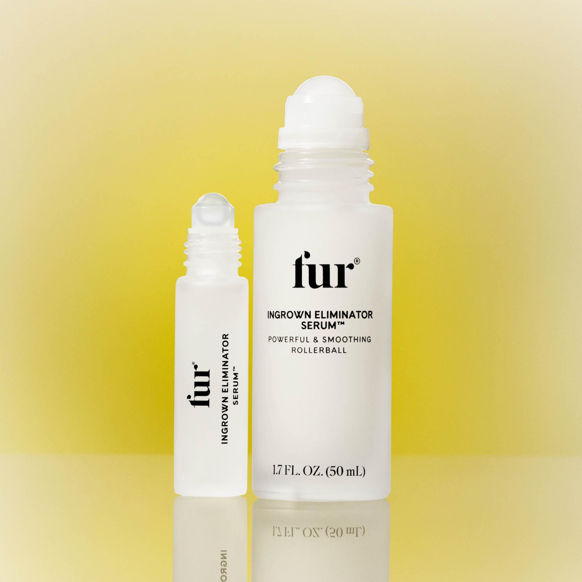 Fur Fur Ingrown Eliminator Serum Rollerball Travel Size - Powerful Ingrown Hair Treatment Serum With AHAs and BHAs to Treat and Prevent Ingrown Hairs and Bumps, Hydrates and Soothes Irritated Skin - 10 ml