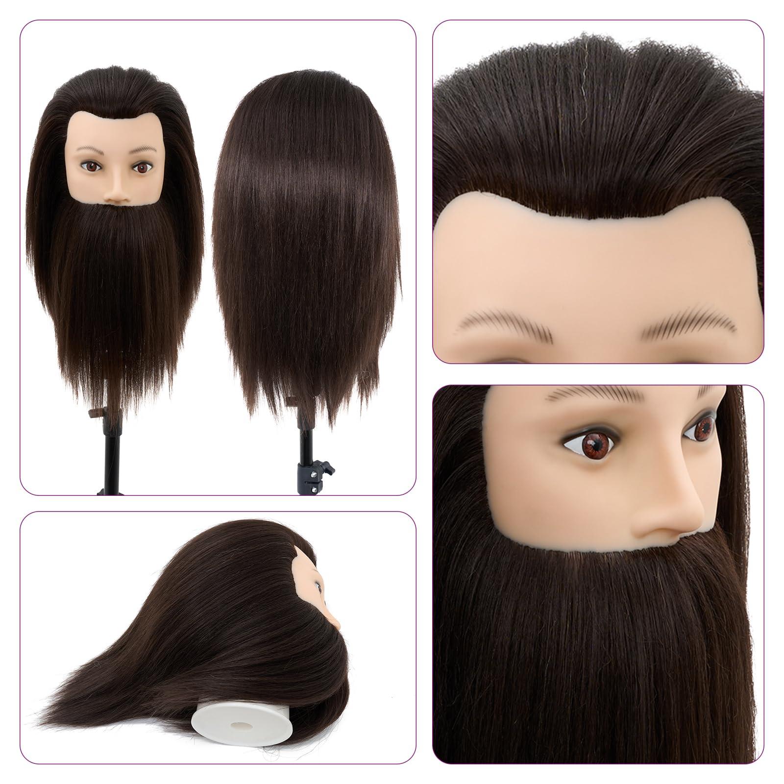 Neverland Beauty & Health Male Mannequin Head with Hair,10\" Barber Hair Mannequin Head,Cosmetology Hairdresser Training Doll Manikin Head for Hair Styling and Practice
