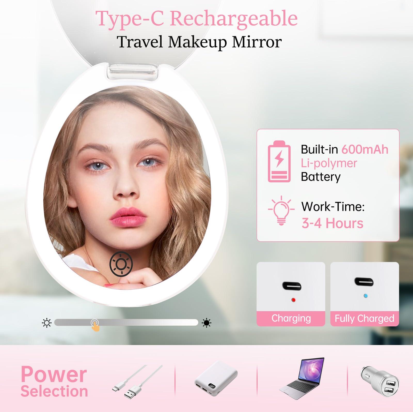 FUNTOUCH FUNTOUCH Large Lighted Vanity Makeup Mirror 360 Rotation Touch Screen and 10X Magnification