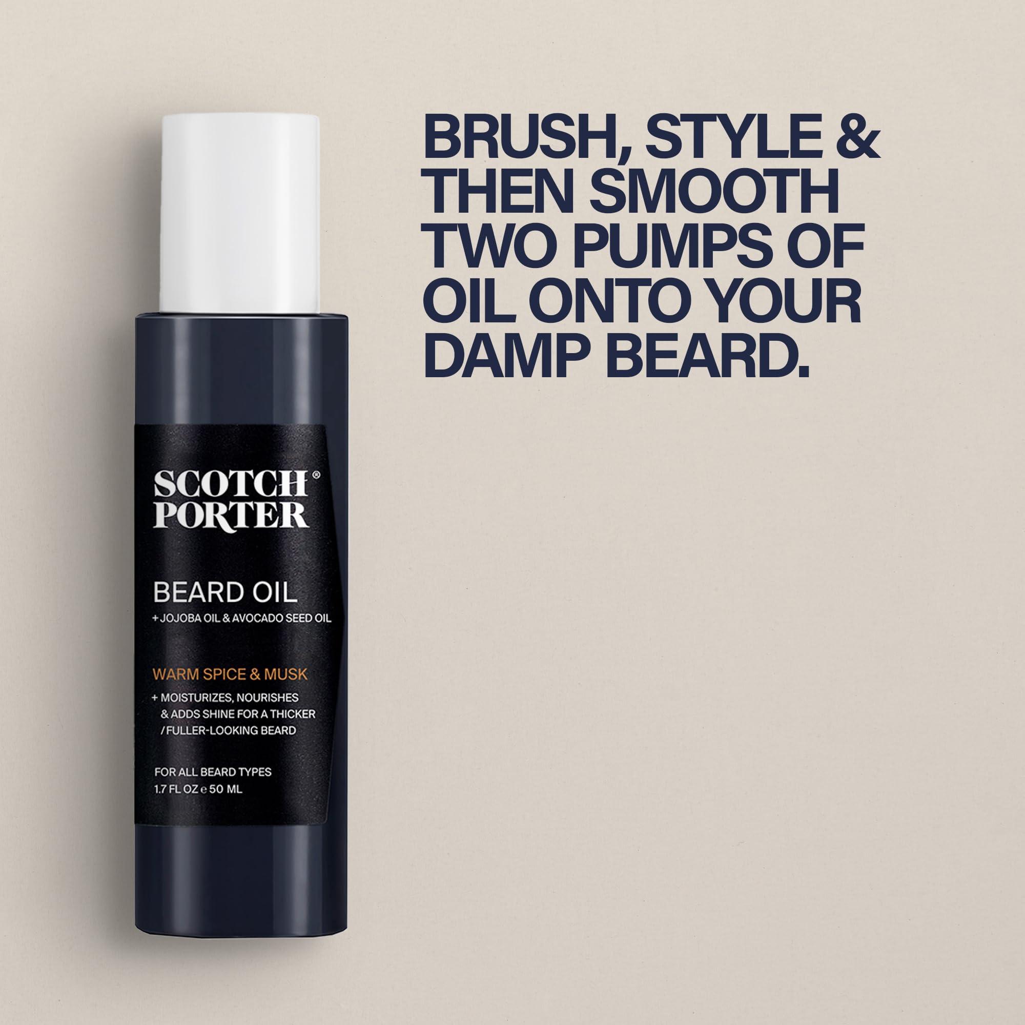 Scotch Porter Scotch Porter Smoothing Beard Oil  Nourishing Oil Seals in Moisture & Smooths Flyaways for a Frizz-Free, Fuller/Healthier-Looking Beard with All-Day Shine  Original Scent, 1.7 oz. Bottle