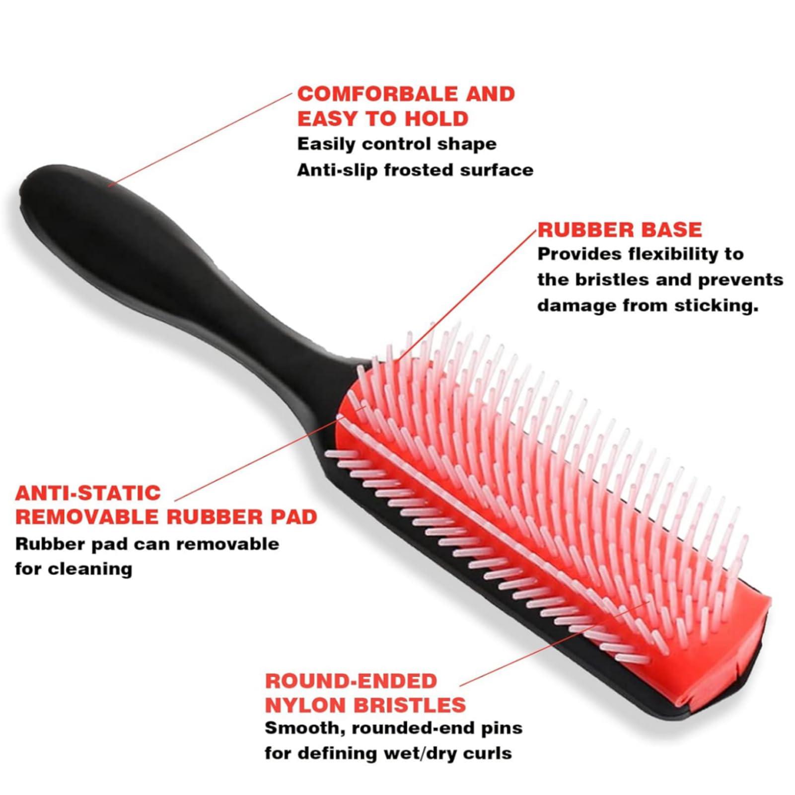 WOZUTUNT 3-In-1 Styling Cream for Flyaways - Anti-Frizz Cream to Define All Hair Types & Textures - Add Shine and Smoothness with Brush