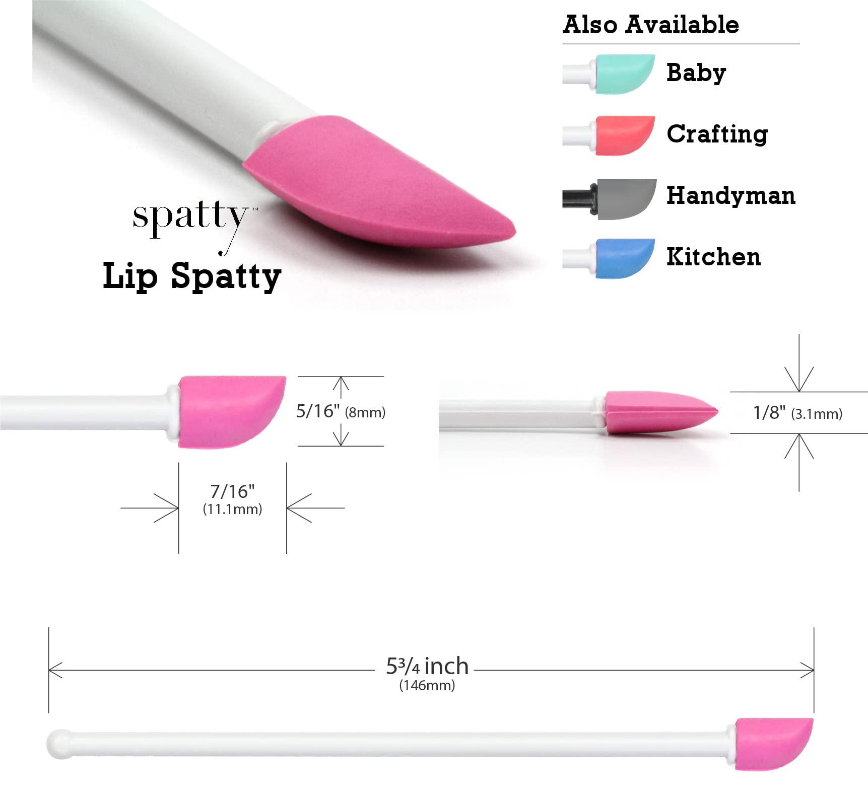 Spatty Spatty Lip Gloss and Mini Makeup Spatula (6 Inch Pink combo pack) Shark Tank Mom Made Scrapes Last Drop of Lipstick, Mini Spatula Makeup, Long Makeup Spatula, Makeup Spatulas, Makeup Stocking Stuffers