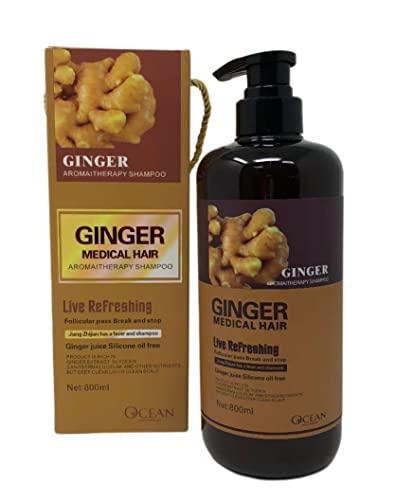 Generic GINGER MEDICAL HAIR SHAMPOO, Promotes Hair Strength & Thickness with increased volume & reducing breakage (800 ML) WITH HERBAL INGREDIENTS (Shampoo), 27.0 Fl Oz, 1