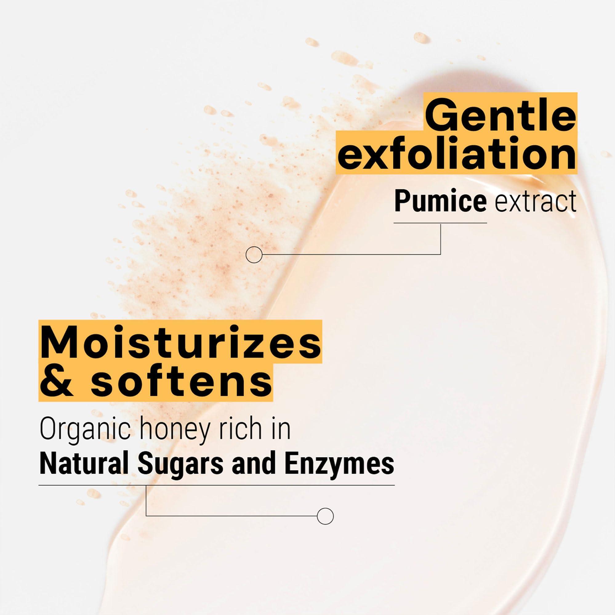 Panier des Sens Panier des Sens - Liquid Hand Soap Honey Exfoliating Hand Wash - French Marseille Moisturizing Soap with Coconut Oil - Refillable Kitchen & Bathroom Hand Soap - 97% Natural Ingredients -16.9 Fl.oz