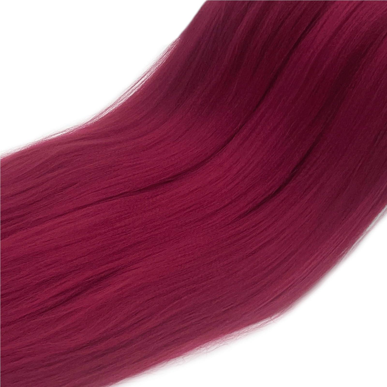 UPruyo Dark Red Burgundy Braiding Hair Pre Stretched 26 inch Synthetic Hair for Braiding Micro Braiding Hair Extensions for Box Braids Long Knotless Prestretched Pre Stretched Braiding Hair (Pack of 6, 900#)