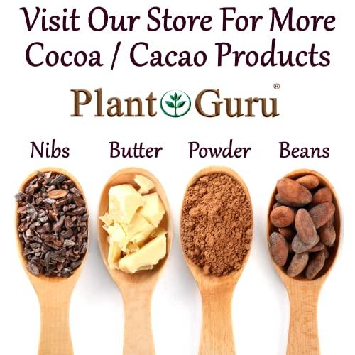 Plant Guru Raw Cocoa Butter 1 lb. Bar - 100% Pure Natural Unrefined FOOD GRADE Arriba Nacional Cacao Bean, Great For Chocolate Making, Soap, Lip Balm and Moisturizer For DIY Body Butters