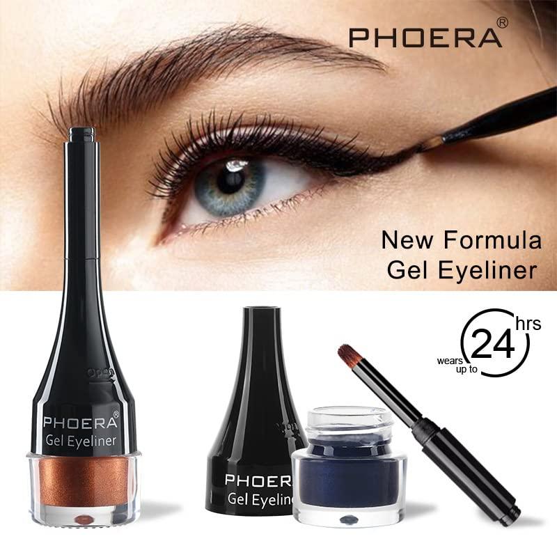 Go Ho Go Ho Black Gel Eyeliner Pot,Matte Cream Eyeliner Makeup,Smooth Highly Pigmented Long Lasting Gel Eyeliner with Brush, Eye Liner Gel Pot for Women,202 Black