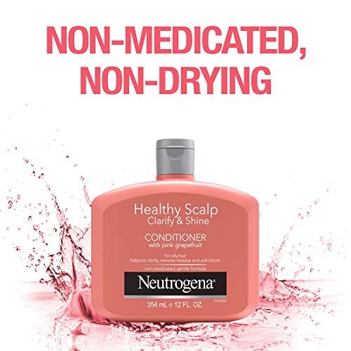 Neutrogena Neutrogena Exfoliating Healthy Scalp Clarify & Shine Conditioner for Oily Hair and Scalp, Anti-Residue Conditioner with Pink Grapefruit, Paraben & Phthalate-Free, Color-Safe, 12oz