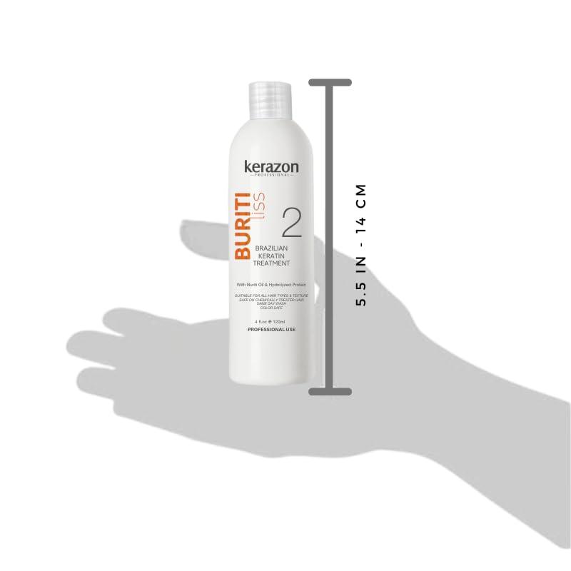 Kerazon Professional Brazilian Keratin Treatment Kerazon Buriti Liss 4oz/120ml - For all hair types - Tratamiento de Keratina Importada. Packaging may vary.