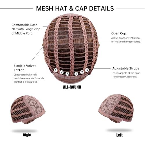 WAVELNM WAVELNM Kids Black and Pink Wig with Bangs Child Black Wig with Pink Highlight Long Straight Wigs for Kids Girls Daily Halloween Cosplay Wigs