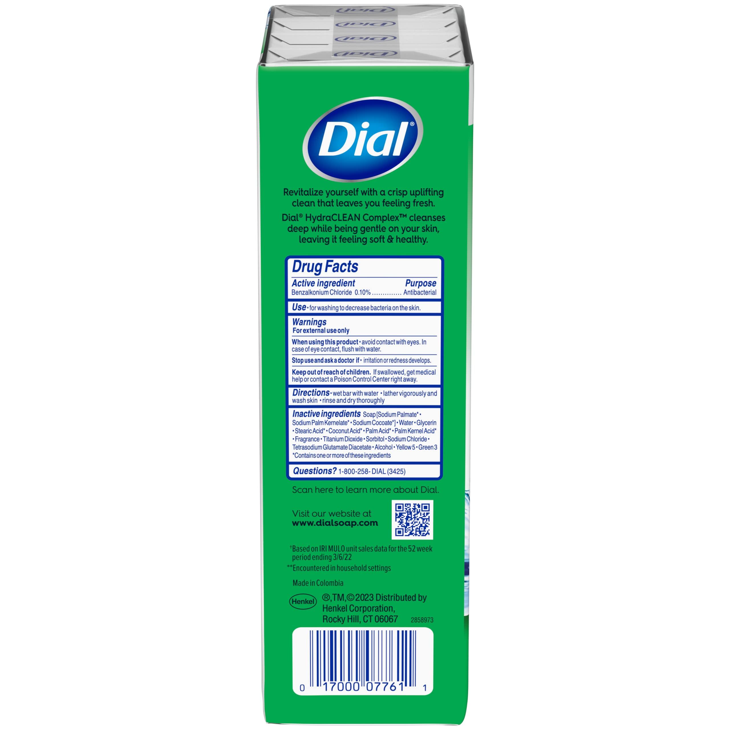 Dial Dial Antibacterial Bar Soap, Refresh & Renew, Mountain Fresh, 4 oz, 32 Bars (Pack of 3)