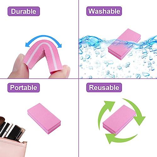 HomeyEra Nail Buffers (60 Pack), Buffer Block Nail File for Acrylic Nails and Natural Nails, 100/180 Grit Small Nail Buffer Block Bulk Buffing Blocks for Nail Buff Professional Manicure File Blocks Set Pink