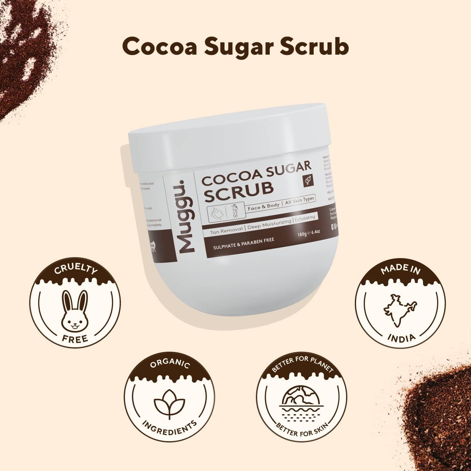 Generic Skincare Cocoa Sugar Exfoliating Body Scrub with Coffee and Cocoa Butter | D Tan Body Scrub for Men and Women | Coffee Body Scrub | De Tan Removal - 180gm