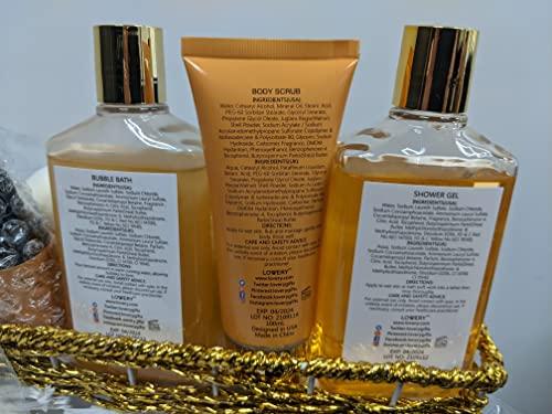 LOVERY Gift Basket for Women - 10 Pc Almond Milk & Honey Beauty & Personal Care Set - Home Bath Pampering Package for Relaxing - Spa Self Care Kit - Thank You, Birthday, Mom, Anniversary Gift