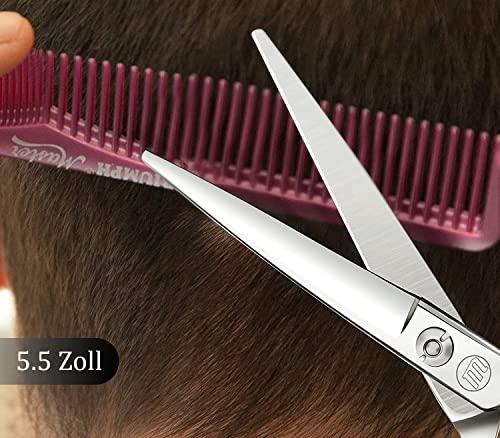 Moontay Moontay 5.5" Hair Cutting Shears with Large Finger Holes, Professional Barber Stylist Scissors, Salon Hair Cutting Scissors, 440C Japanese Stainless Steel, Silver