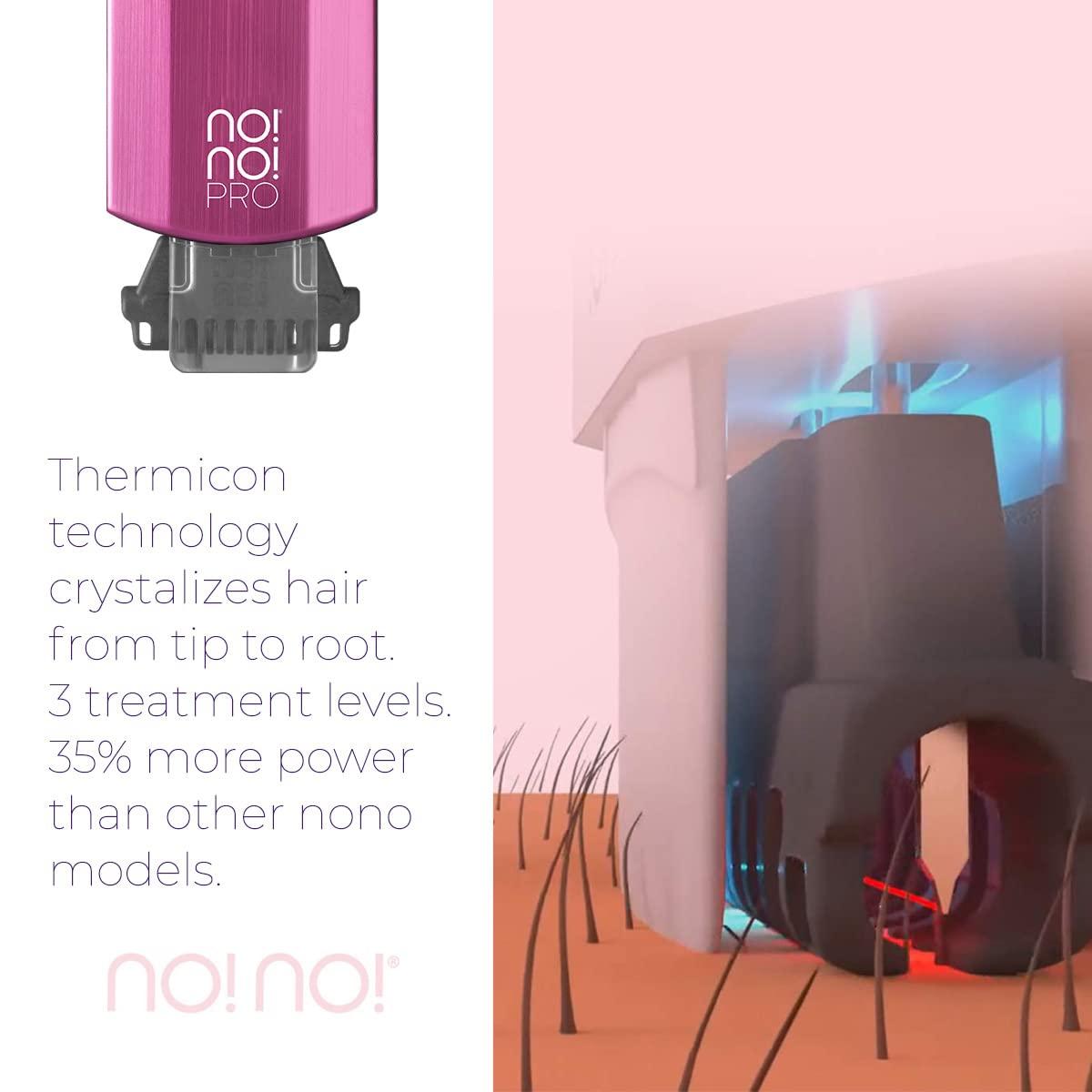 no!no! no!no! Pro Hair Removal Device - Treats All Skin Colors and Hair Types - Hair Removal for Women and Men - Flawless Hair Remover for Face & Body Hair - Pink