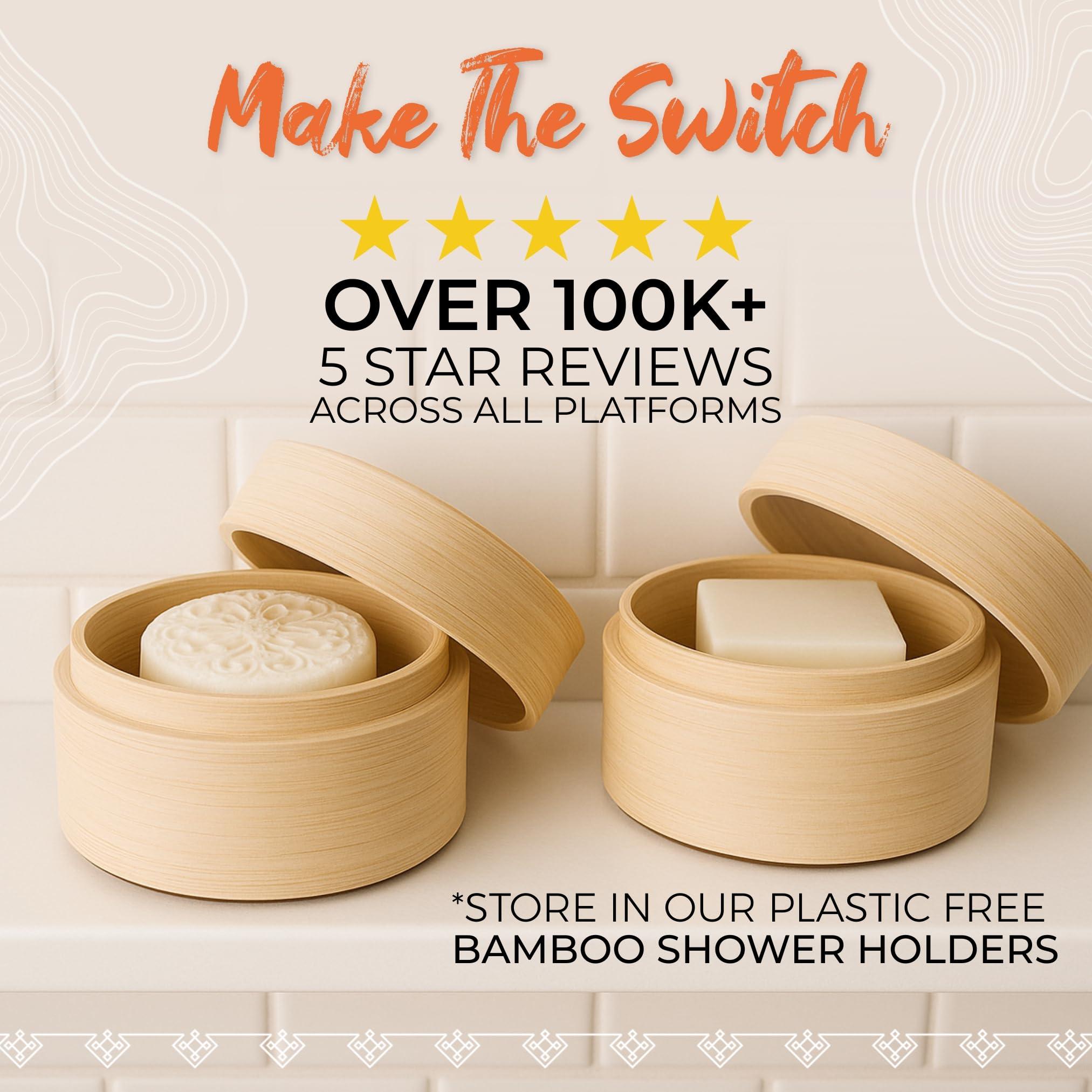 Viori Viori The Foundation Bundle - Citrus Yao Shampoo and Conditioner Set with Bamboo Holder - Rice Water Shampoo Bar and Conditioner Bar - Sulfate-Free, Vegan and Organic - Best for Normal to Oily Hair