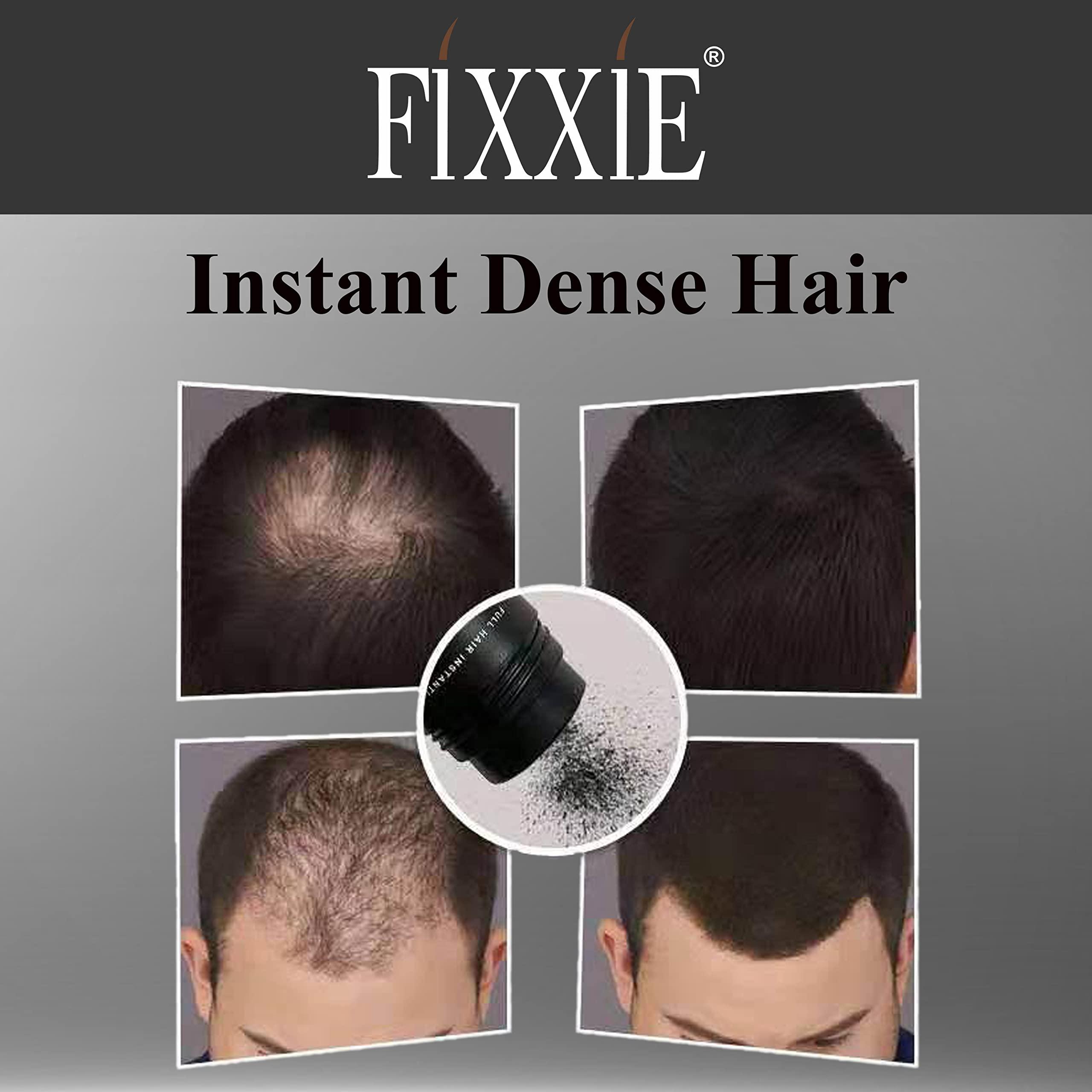 FIXXIE, fixxie FIXXIE Hair Fibers BLACK for Thinning Hair 27.5g Bottle, Hair Fibre Concealer for Hair Loss for Men and Women, Naturally Thicker Looking Hair with Keratin Hair Fibres