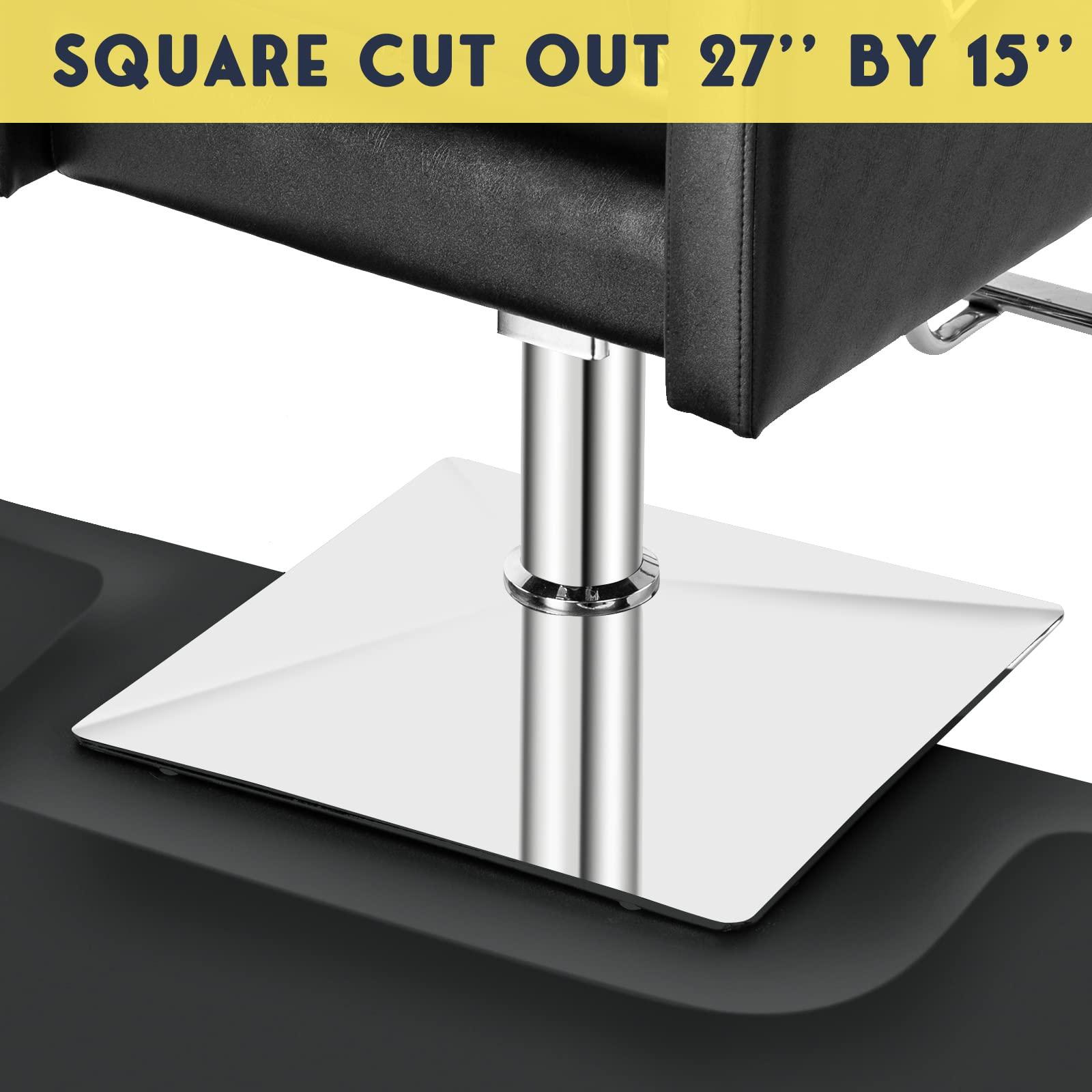 OmySalon OmySalon 1/2'' Thick Anti Fatigue Mat for Hairstylist Standing, 3'x5' Barber Floor Matt with Square Cut Out for Salon Styling Chair, Hair Cutting Hairdressing Equipment
