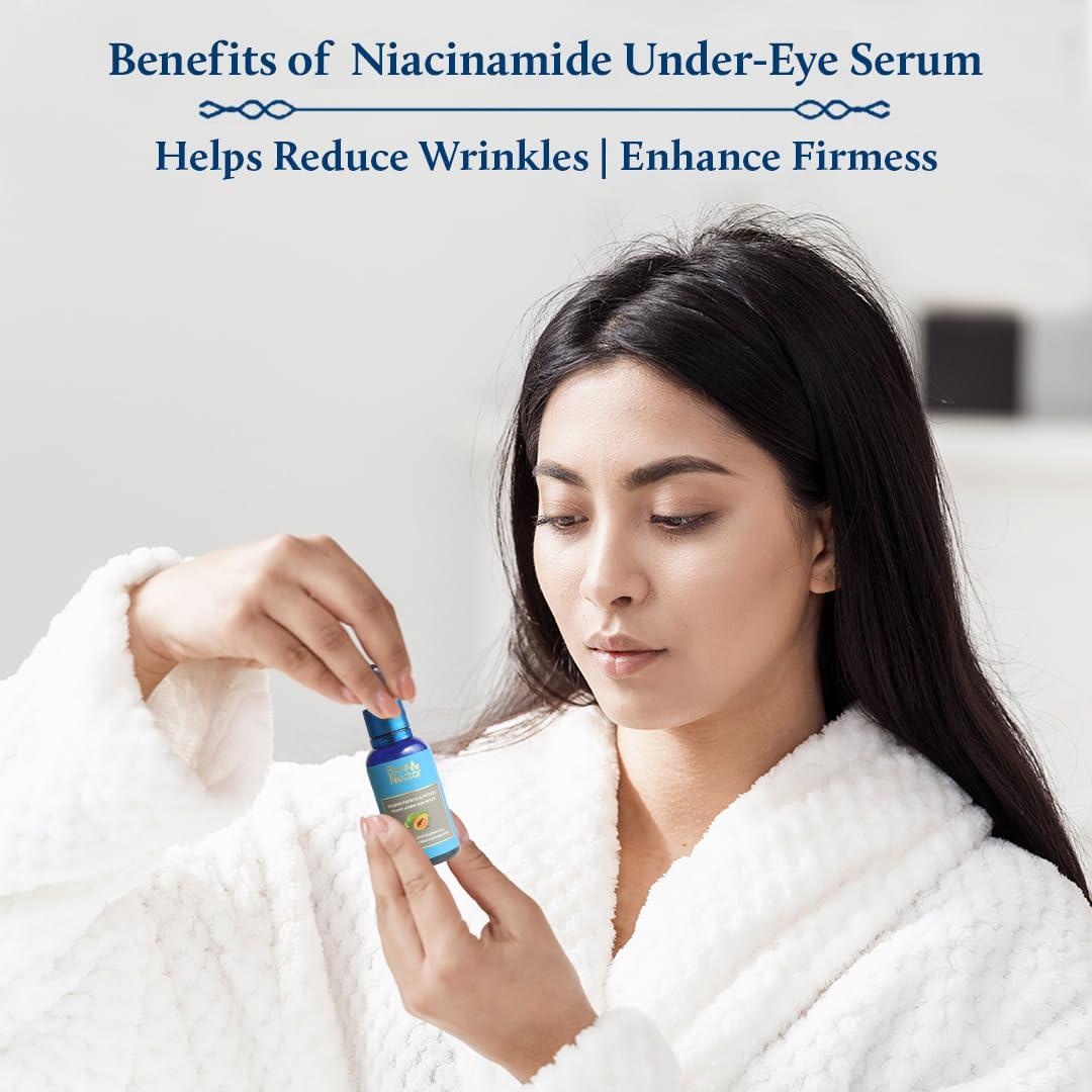 Blue Nectar Blue Nectar Dark Circles Under Eye Serum with Plant Based Niacinamide from Potato (1Fl Oz) with Kumkumadi Face Wash with with Saffron for Women & Men (3.38 Fl Oz)