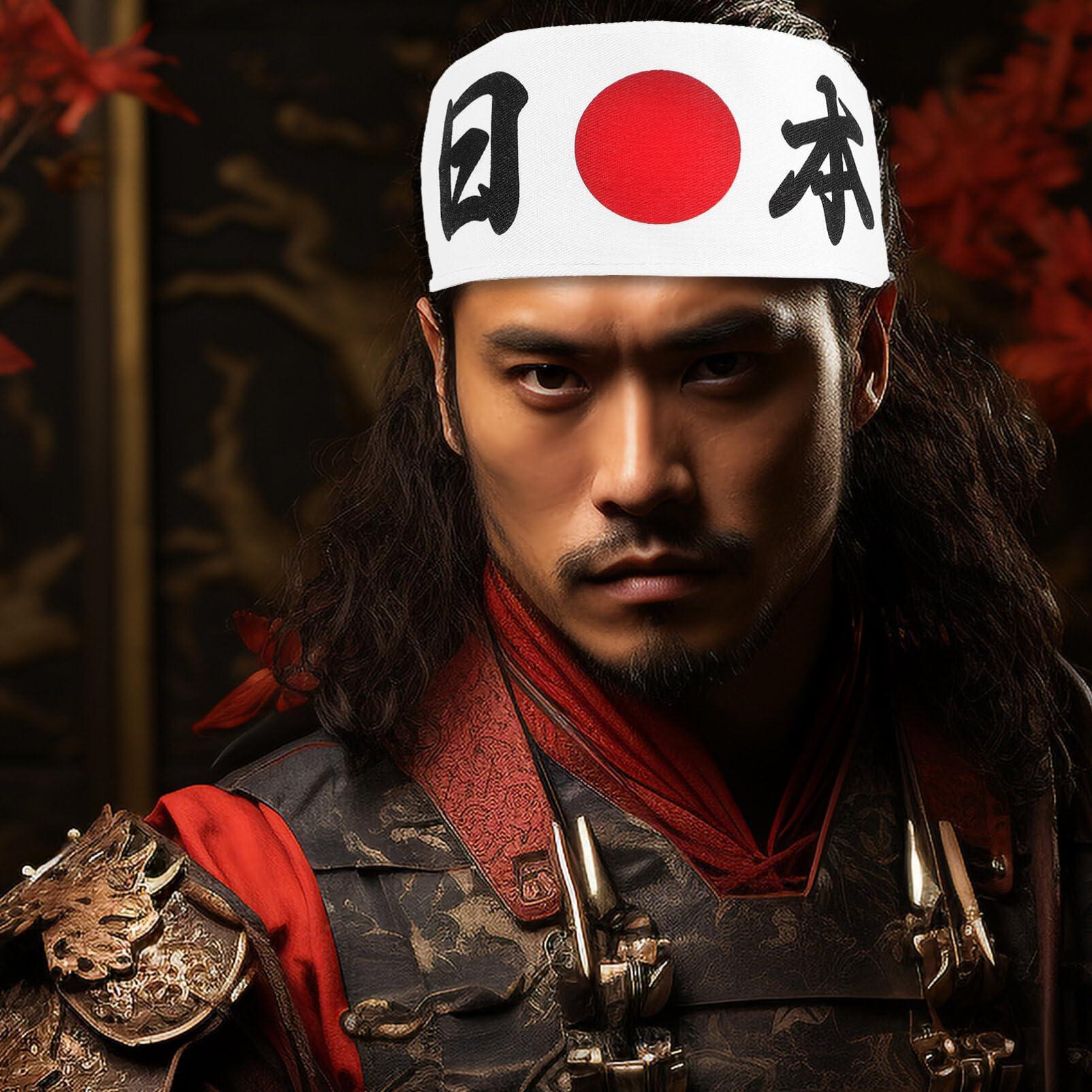 Gadpiparty Gadpiparty 2pcs Sushi Hair Ties Headband Decor Japanese Chef Costume Head Band Samurai Hat Chef Accessory Karate Supply Chef Supply Karate Head Strap Kimono Cooking Fitness Fabric