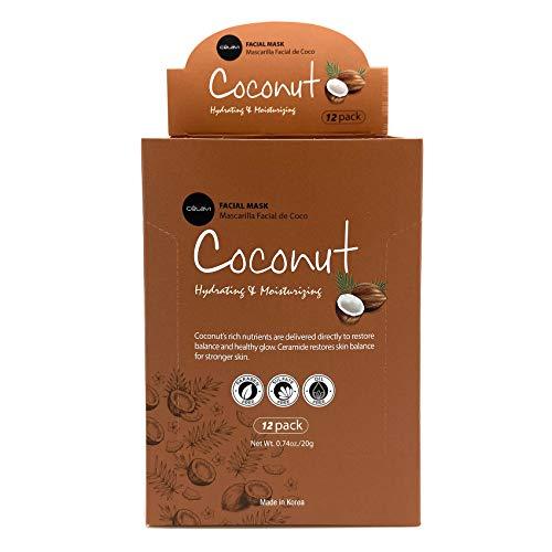Celavi Cosmetics Celavi Facial Mask Set Korean Essence Sheet Masks (12-pcs, Coconut)