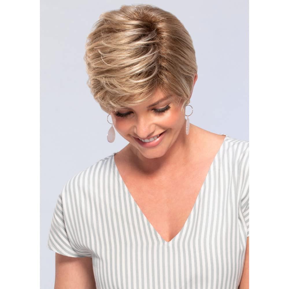 Jon Renau Maxwigs Allure Petite Cap Color 39F38 - Jon Renau Wigs 4.5\" Short Refined Pixie Synthetic Pre-Styled Lightweight Open Weft Capless Feminine Layered Textures Women Bundle MaxWigs Booklet, Comb