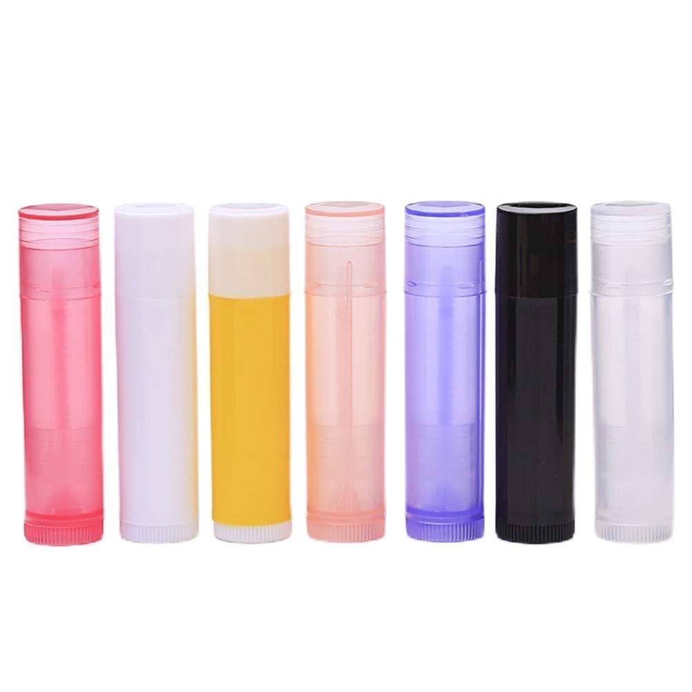 lasenersm 30 Pieces Multicolor Empty Lip Balm Container Tubes Lip Balm Empty Container Clear Tubes with Twist Bottom and Top Cap(Color Random)
