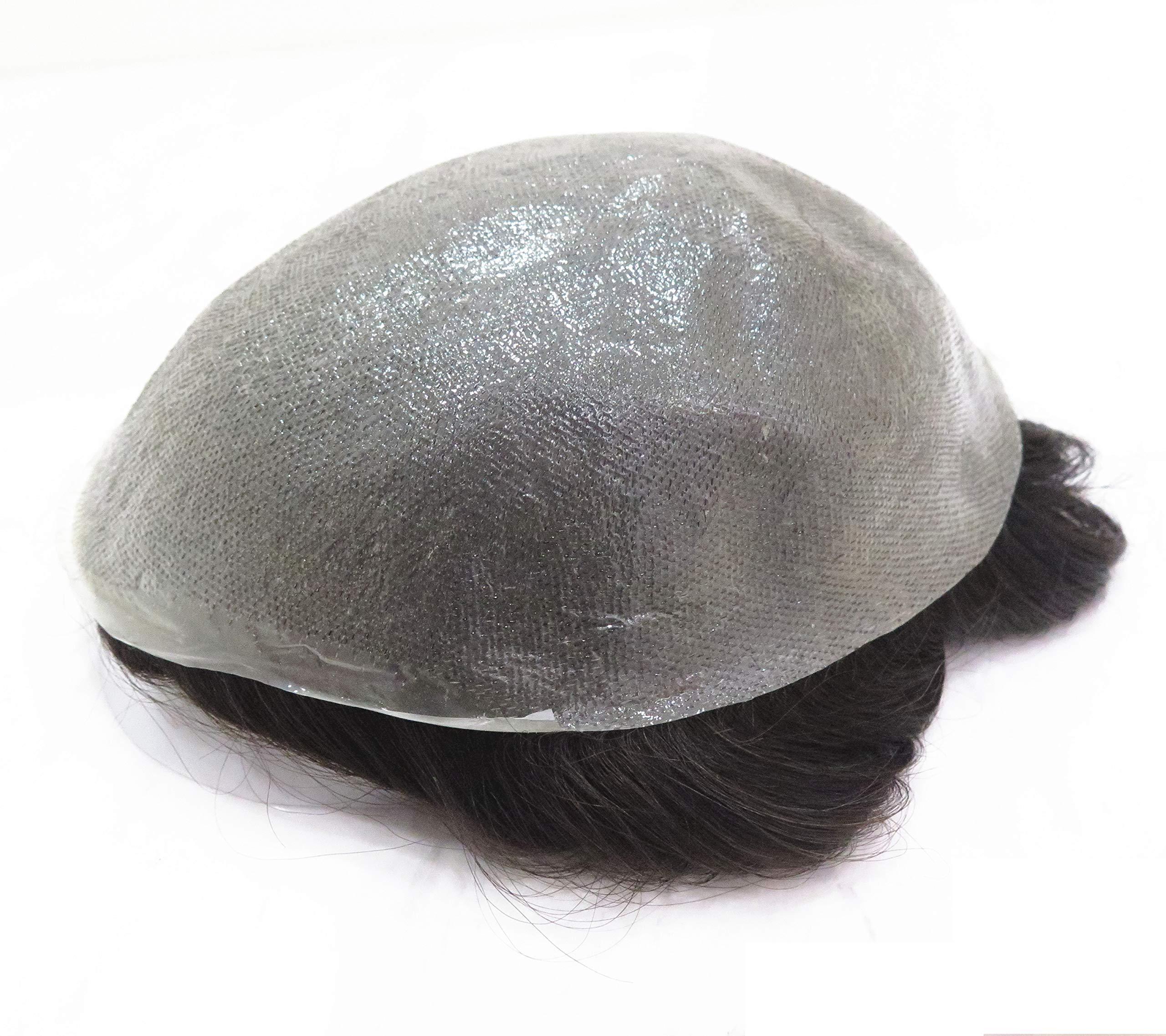 Noble Hair Plus Mens Hairpieces Human Hair, Mens Toupee Human Hair Systems, Ultra Thin Skin V Looped Hair #6R