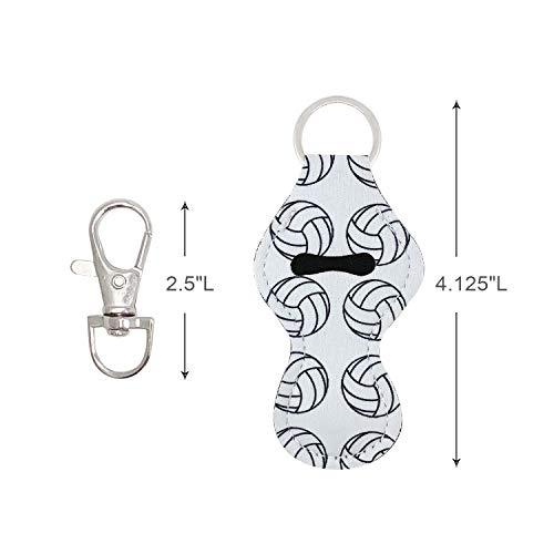 allydrew allydrew 10 Pack Chapstick Holder Keychain, Keyring for Lip Balm Lip Gloss Lipstick with 10 Pieces Metal Keyring Clasps, Volleyball