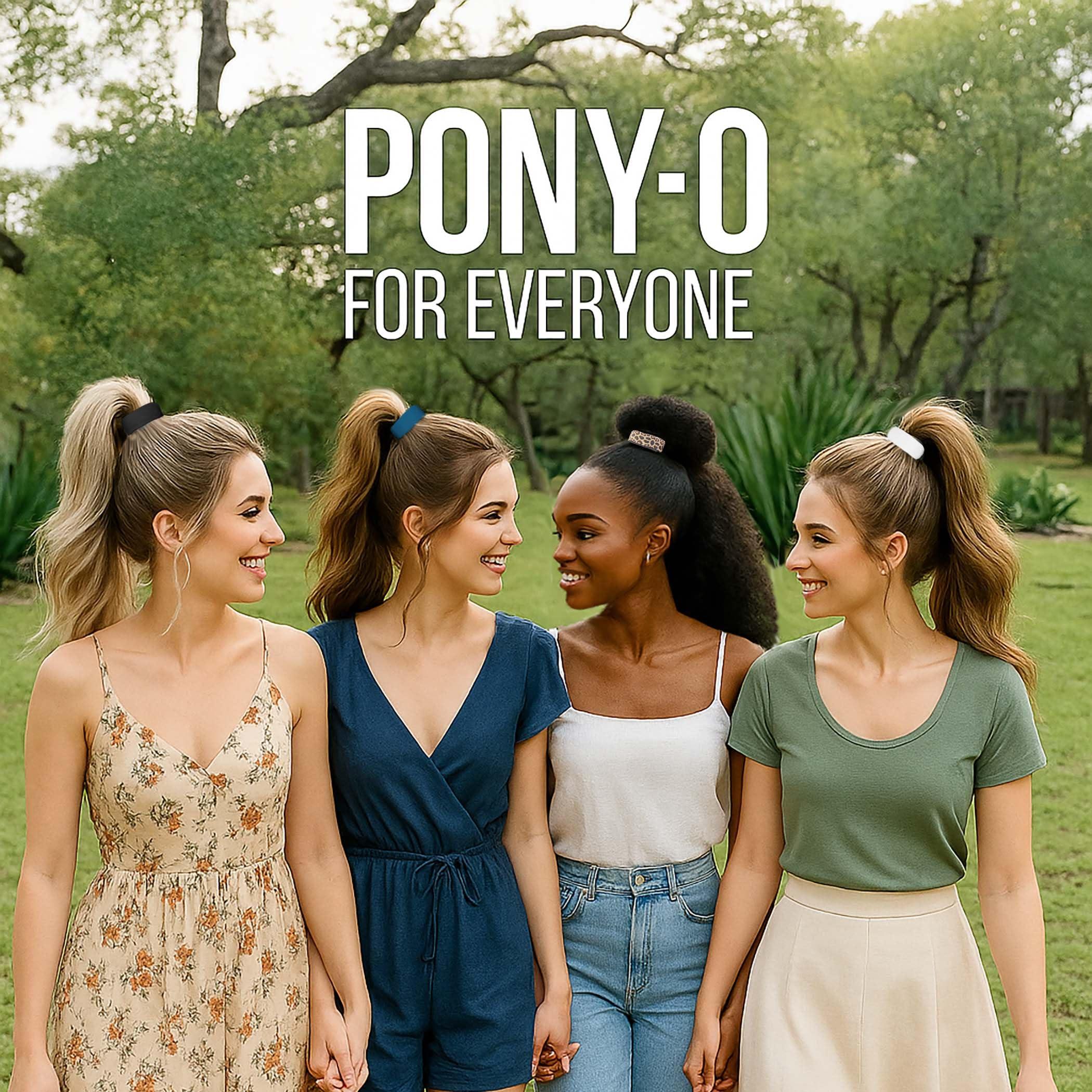 PONY-O X-Large PONY-O for Extra Thick, Heavy or Poofy Curly Hair - PONY-O Revolutionary Hair Tie Alternative Ponytail Holders - 2 Pack Black Original Patented Hair Styling Accessories