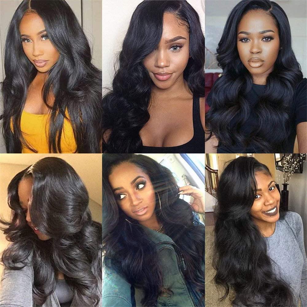 WuvuSnm 26 26 26 Inch Brazilian Remy Body Wave Human Hair Bundles Natural Black Color Unprocessed Virgin Hair Weave Body Wave Bundles Human Hair Extensions