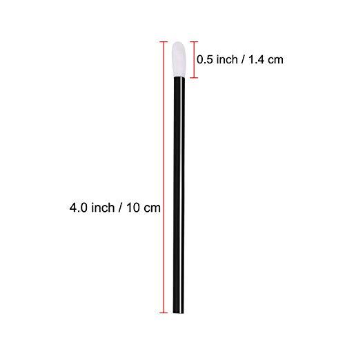 Aooba Disposable Lip Brushes Lipstick Gloss Wands Applicator Makeup Tool Kits(Black) (300 Pieces)