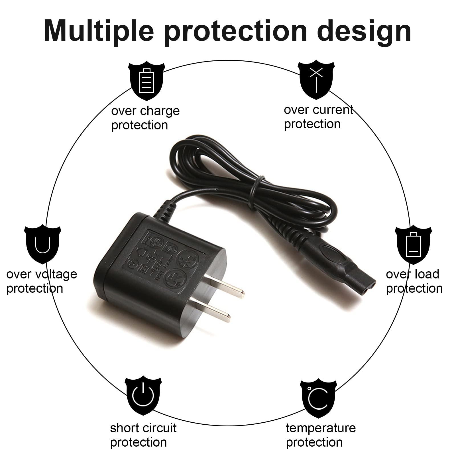 LinMei LinMei HQ8505 Charger Compatible with Philips Norelco HQ8505 7000 5000 3000 Series 3500 MG3750 MG5750 MG7750 S1560 Electric Shaver Multigroom Beard Trimmer Adapter Power Charging Cord