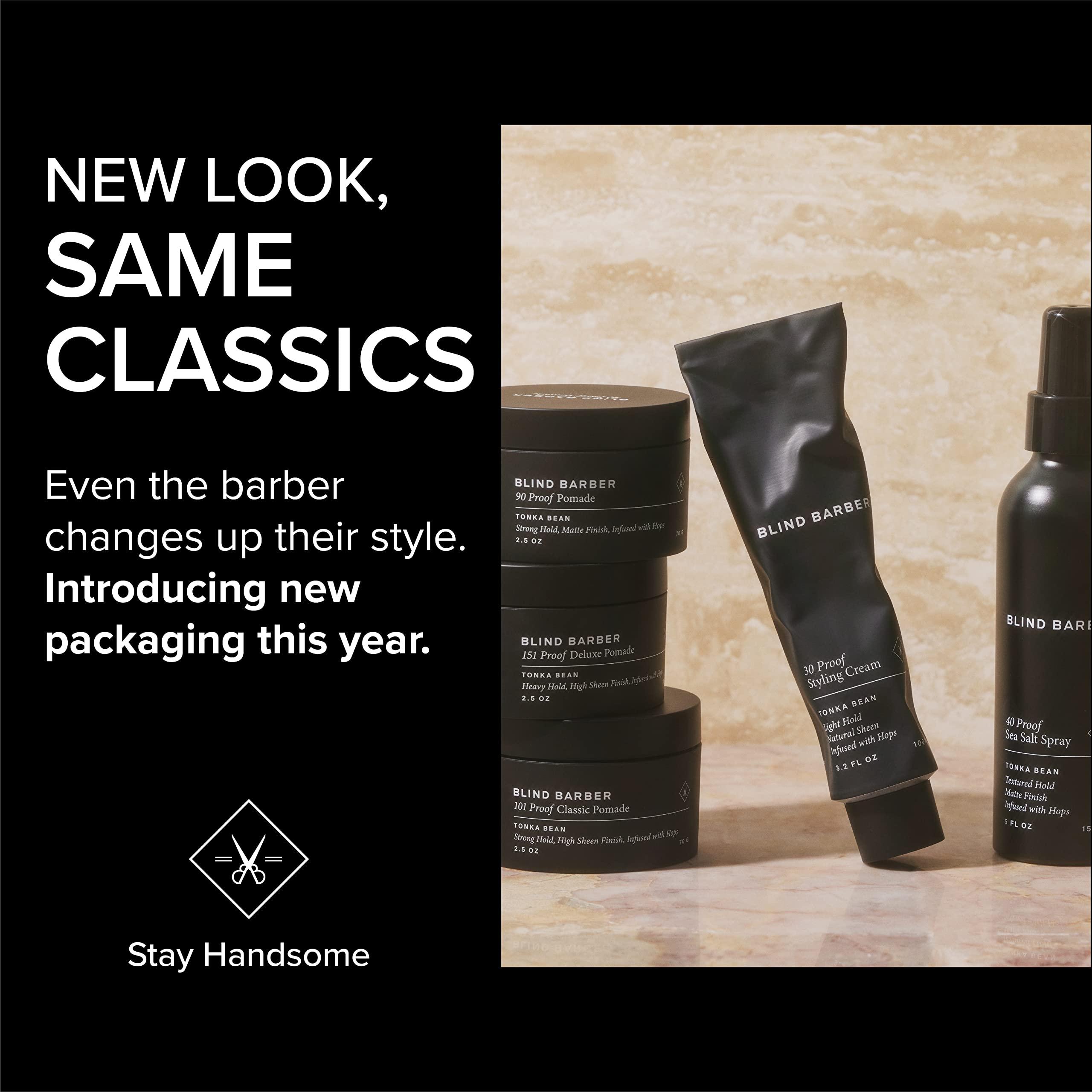 Blind Barber Blind Barber 101 Proof Classic Hair Pomade for Men - Malleable Water Based Pomade, Strong Hold & High Shine - Easy to Use Mens Hair Product for Everyday Styling - (2.5 Oz)