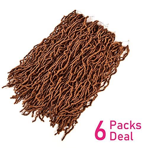 Niseyo Niseyo new Faux Locs 24 Inch Crochet Hair 6 Packs Natural Long Soft Locs Crochet Braids (24'' 6Pcs, 30#/Light Brown)