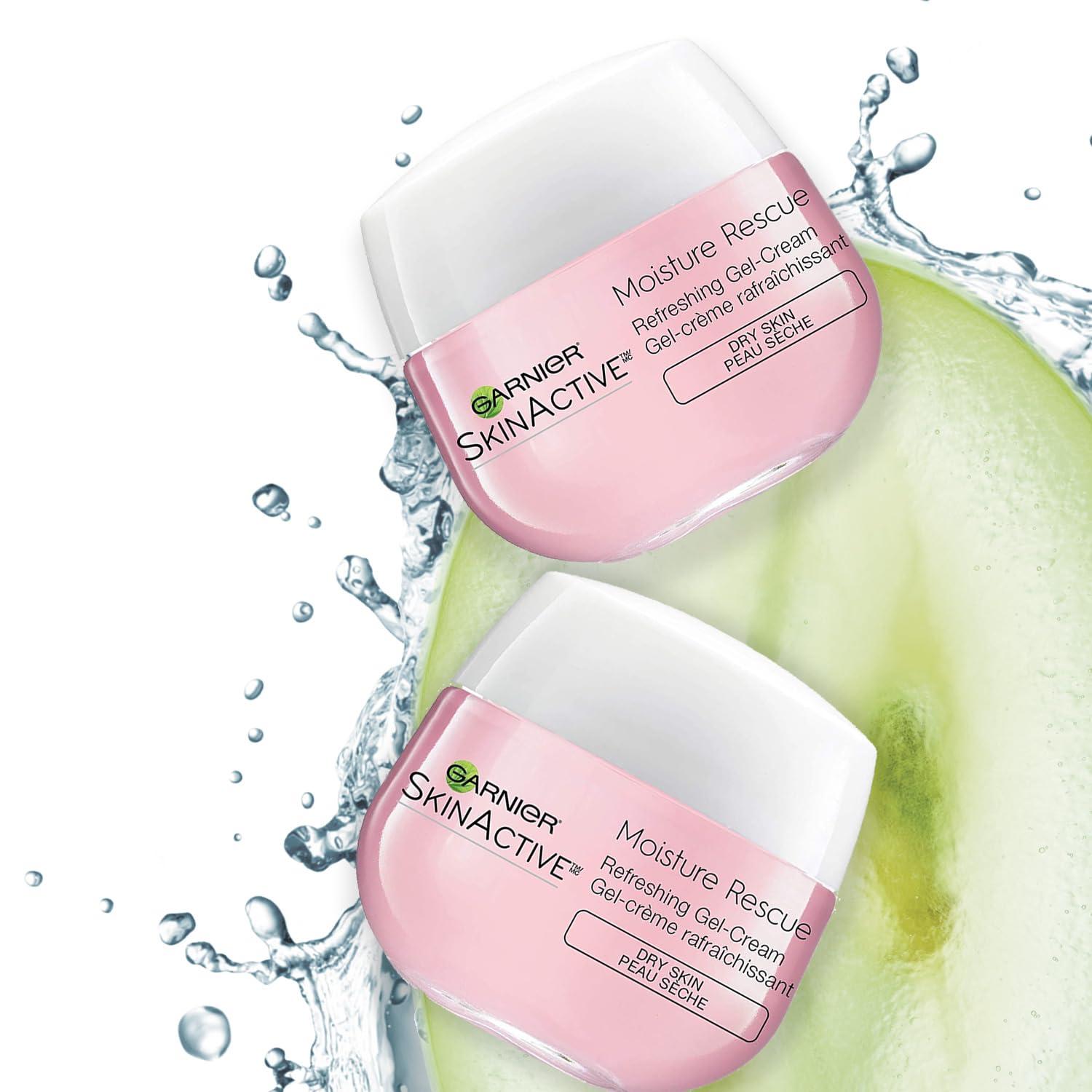 Garnier Garnier Moisture Rescue Refreshing Gel-Cream for Dry Skin, Oil-Free, 1.7 Oz (50g), 2 Count (Packaging May Vary)