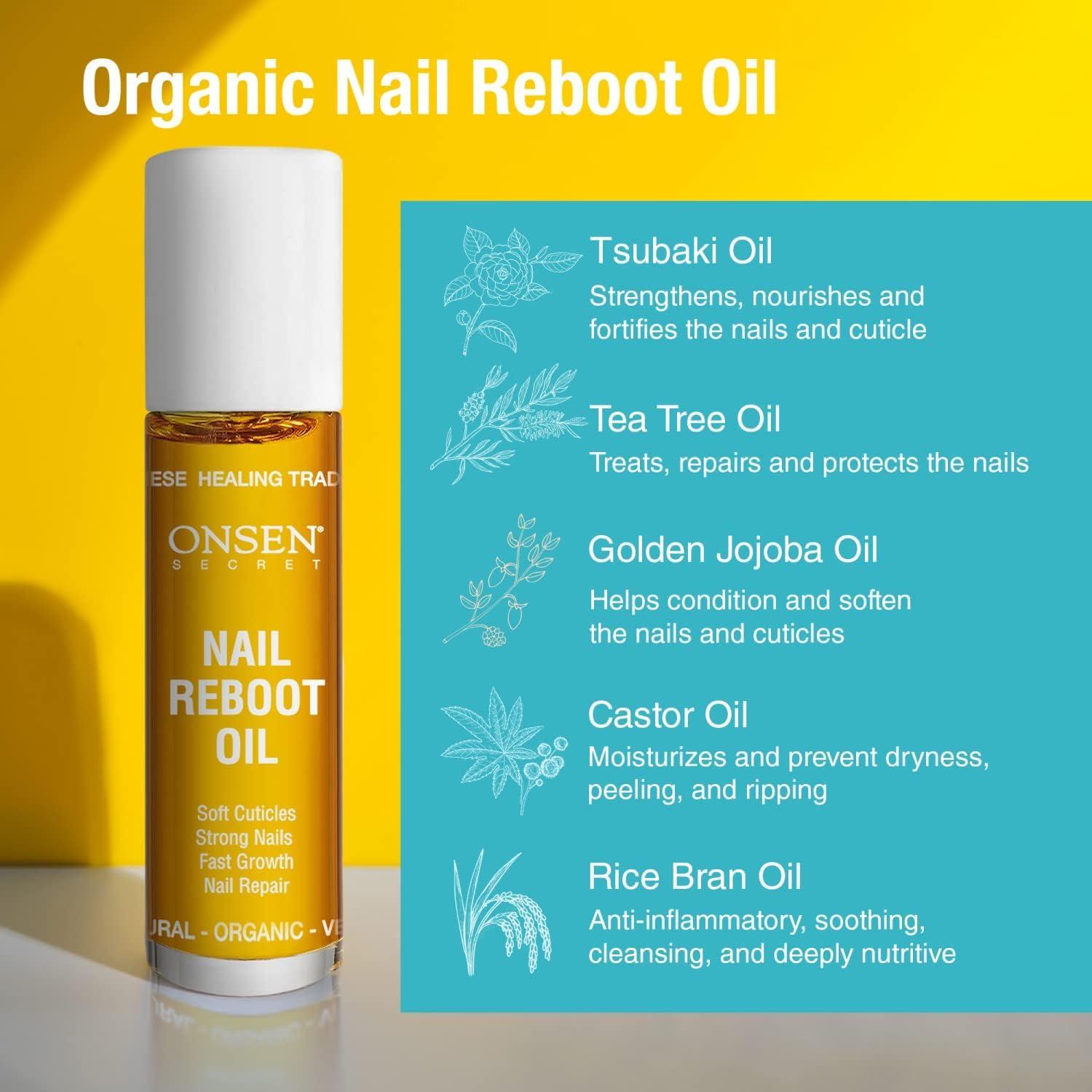 Onsen Secret Onsen Secret Nail Reboot Duo - Treatment for Damaged Nails - Natural Nail Care & Cuticle Repair - Visible Results For Perfect Nails, Cuticle Conditioner Cream 15ml & Nail Reboot Oil 10ml