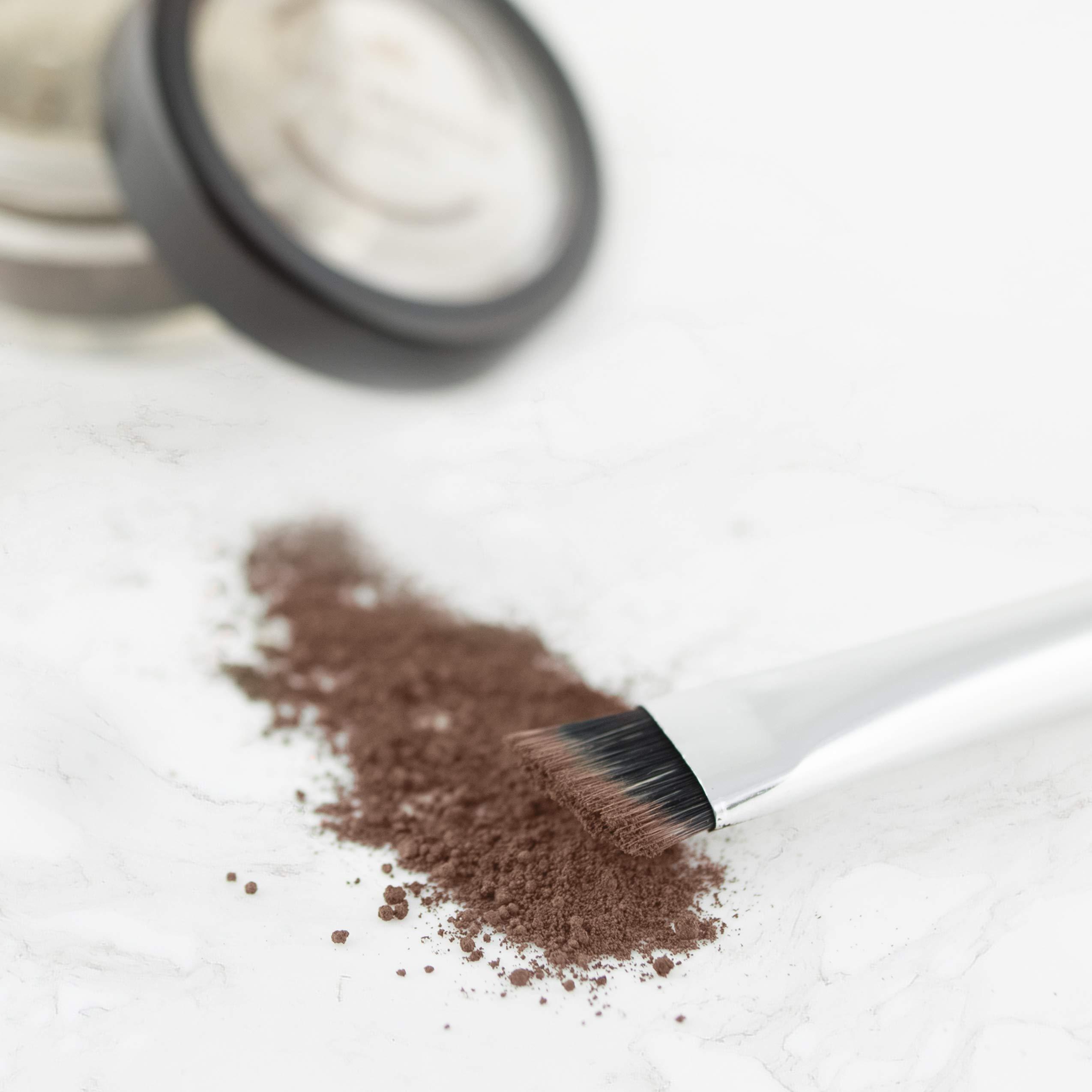 NuBeauti Natural Eyebrow Powder Eyebrow Kit  Mica Brow Powder Eyebrow Makeup Kit with Professional Angled Eyebrow Brush  10 Natural Shades  No Parabens or Chemicals  Eyebrow Shaper Kit by NuBeauti