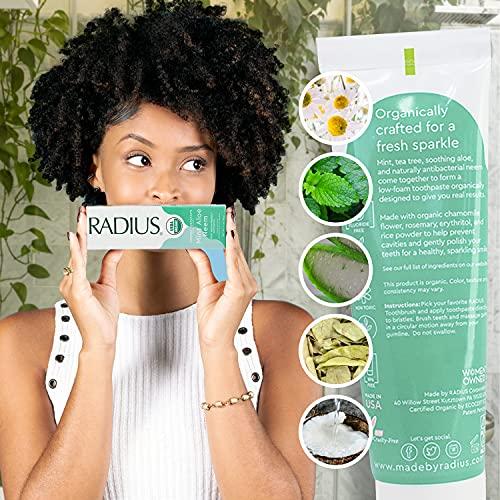 RADIUS Toothpaste, USDA Organic Mint Aloe Neem, 3 oz, pack of 3