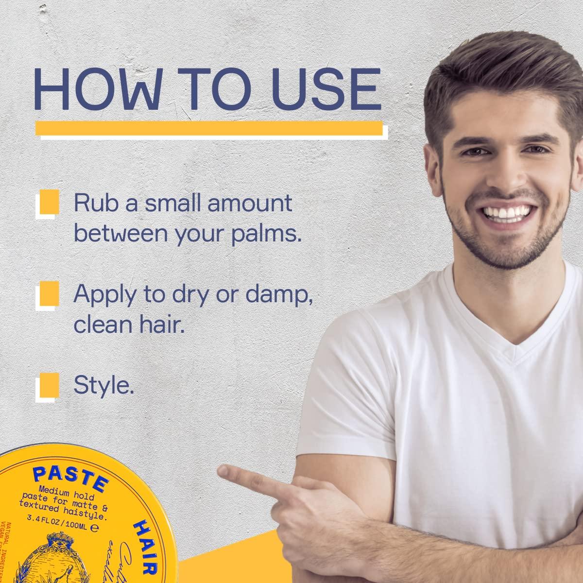 SEVEN POTIONS SEVEN POTIONS Hair Styling Paste for Men 3.4FL OZ Medium, Flexible Hold Putty Matte Hair Wax with Textured Finish Easy Application Natural, Vegan, Cruelty-Free