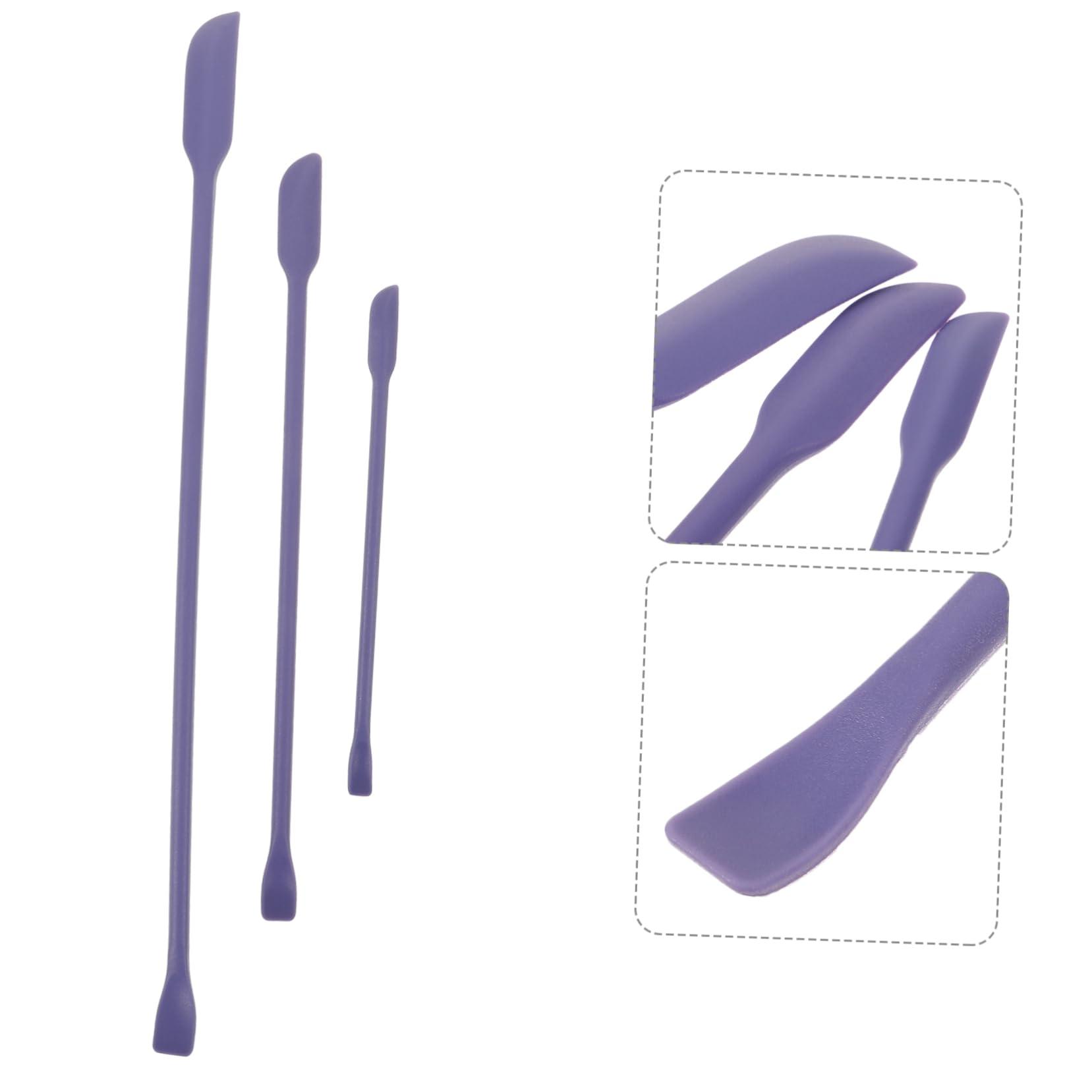 NOLITOY NOLITOY 3pcs Small Tip Scraper Makeup Spatula Double Ended Scraper Rugables Makeup Scraper Double-ended Scraper Skincare Cosmetic Spatulas Mini Reusable Beauty Spatula Violet