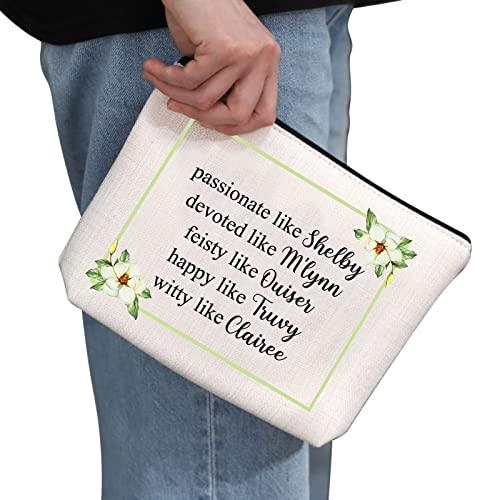 G2TUP G2TUP Magnolias Inspired Gift M'Lynn Truvy Ouiser Clairee Annelle Makeup Bag Movie Fan Cosmetic Bag Best Friend BFF Gift Zipper Travel Case (Ouiser Clairee Annelle White Bag)