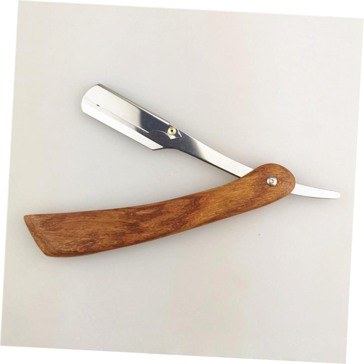 Angoily Angoily Classic Men\'s Manual Razor Barber Steel Razor for Beard Sideburns Easy to Use Safe Shaving Tool for Travel Home Use