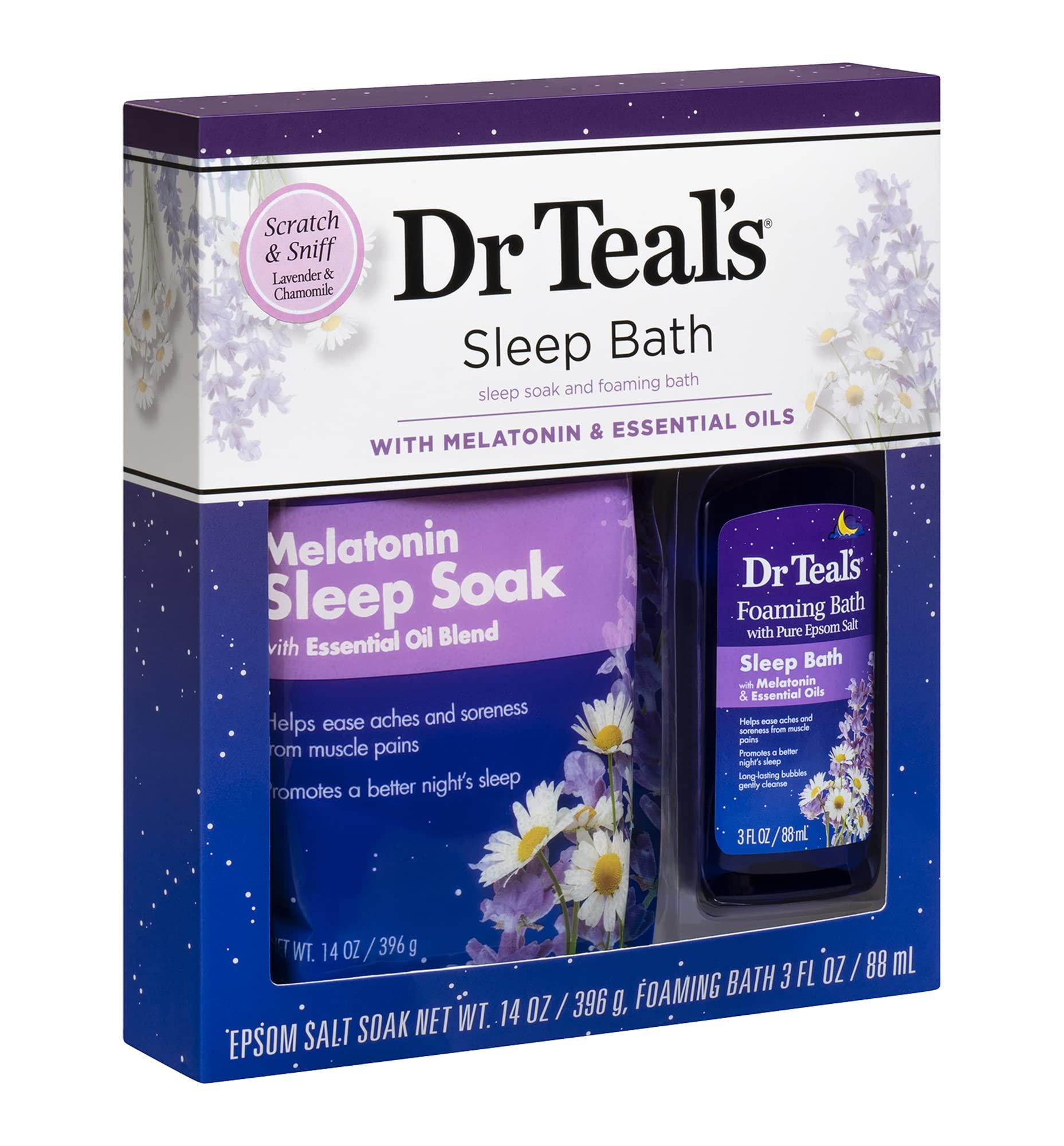 Dr Teal's Dr Teal's Melatonin Sleep Soak Epsom Salt Solution and Foaming Bath Gift Set